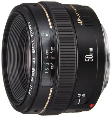 Canon Объектив с фиксированным фокусным расстоянием EF50mm USM, совместимый с полнокадровыми камерами, F1.4