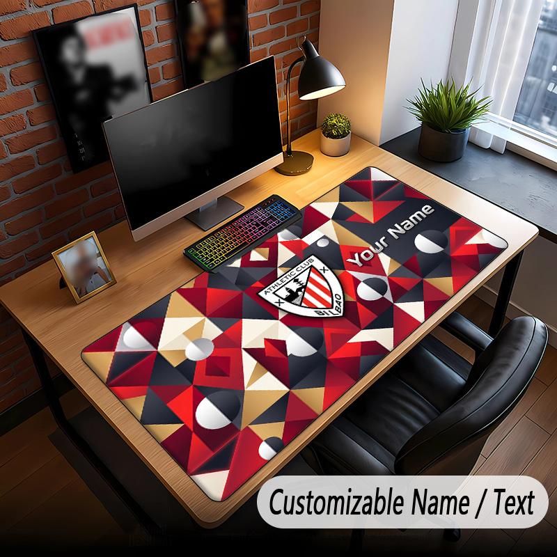 Large Mouse Pad Athletic Bilbao FC Print Custom Name Text Desk Mat for Office Gaming