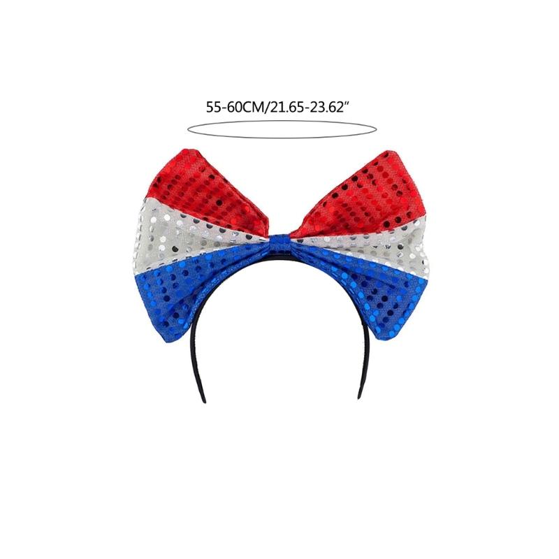 Independance Day Costume Uncle-Sam Accessories Top Hat Sequins Hat Headband Necklaces Stockings for Women & Men