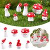 7pcs Cute Resin Mushroom Micro Landscape Ornaments For Home Decorations Mini Desktop Decor Gardening Accessories