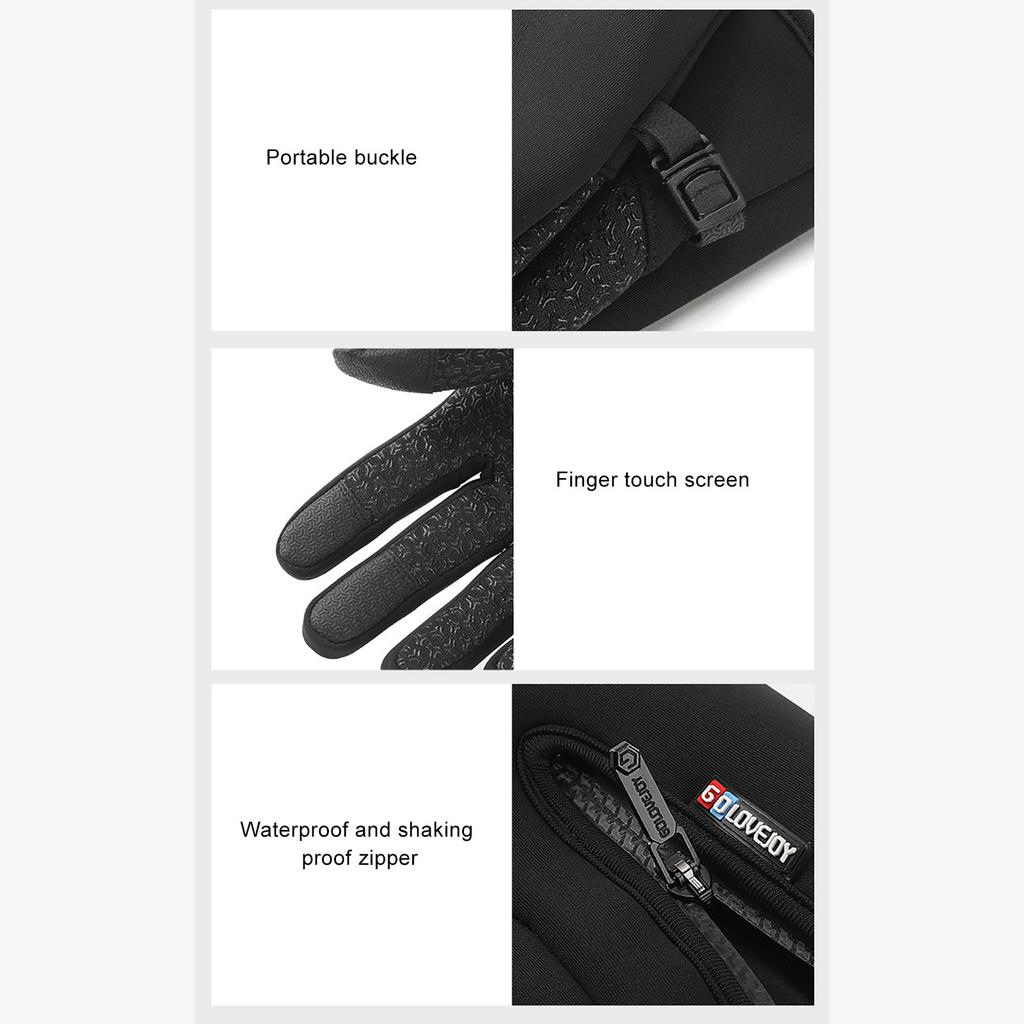 Touchscreen Fleece Insulated Gloves, Thermal Windproof Snow-Proof Warm Gloves Winter Sports Ski Riding Bike Mittens