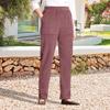 Corduroy Casual Pants Elastic Waist Women Long Pants with Pockets Solid Color Straight Leg Commuting Office