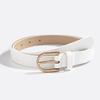 Minimalist Womens Faux Leather Belt With Oval Buckle For Office Use
