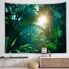 Nature Scenery Green Forest Tapestry Wall Hanging Landscape Home Art Decor Wall Hanging Tapestry  Tapiz