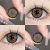 Mill Creek Big Eyes 14.5MM Contact Lenses with Solution 2pcs Daisy Series Brown/Grey Yearly Softlens Degree(0.00-8.00)