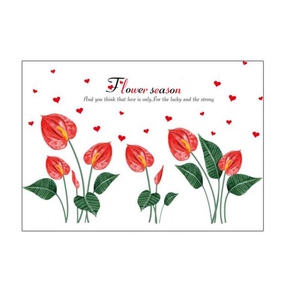 Flower Wall Decal Removable Peel And Stick PVC Stickers Colorful Rose/Morning Glory Floral Wall Murals Decor for Bedroom Living Room Nursery