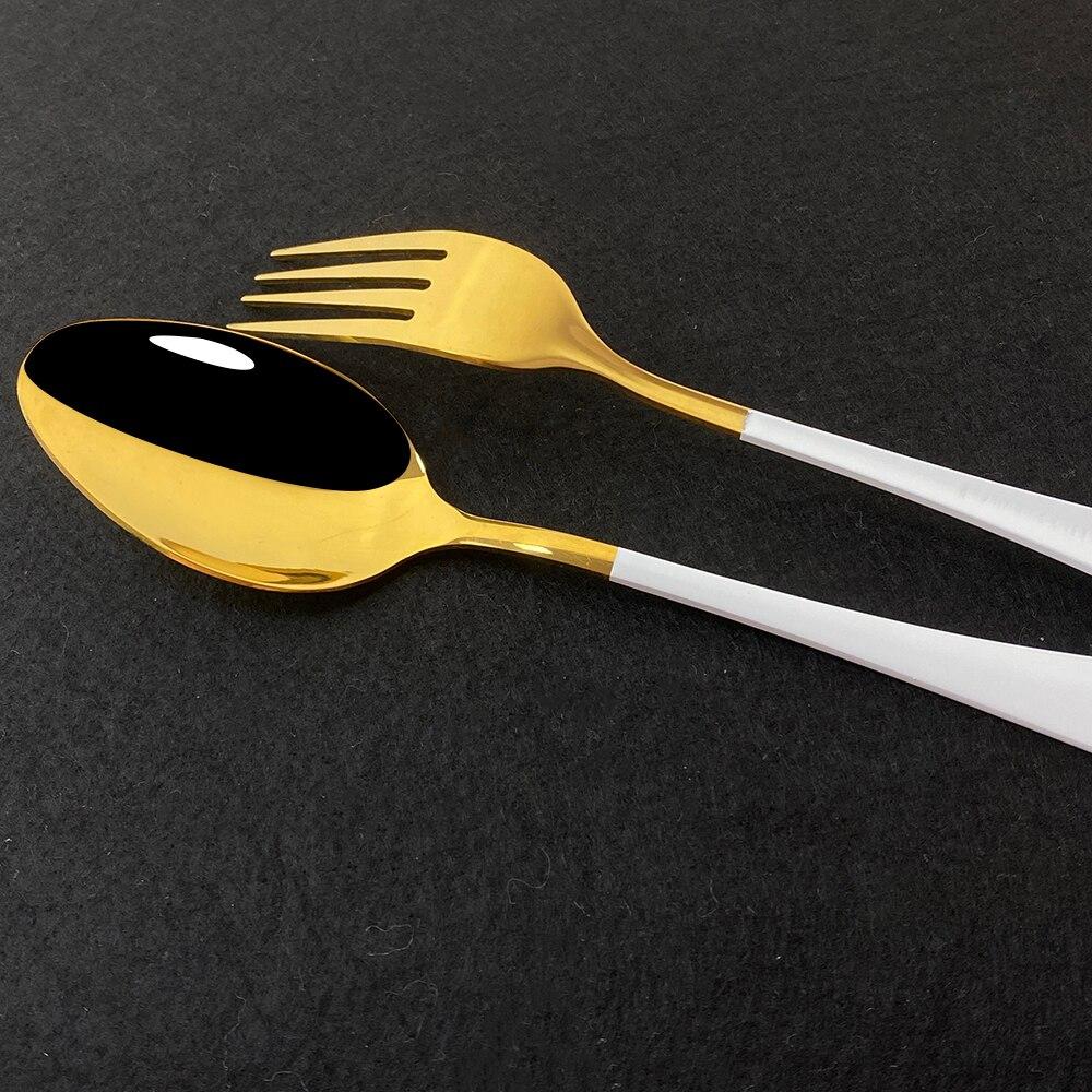 Посуда Западный золотой набор столовых приборов Набор столовой посуды из нержавеющей стали Черное золото Кухонный нож Вилка Набор ложек Столовые приборы Серебро
