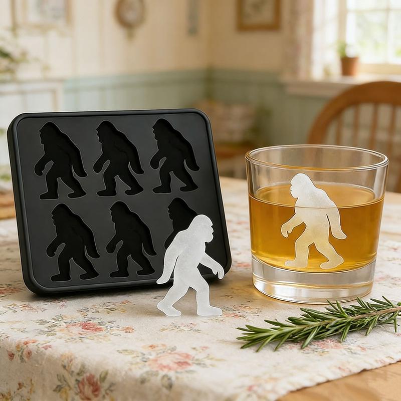 Силиконовая форма для льда Sasquatch, Форма для кубиков льда, Подарок, Форма для кубиков льда пищевого качества, Безопасная и прочная, Аксессуар для виски-бара