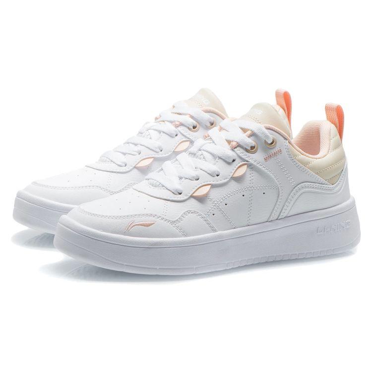 Li Ning Comfortable Breathable Non-Slip Wear-Resistant Low-Top Skate Shoes Women Sneakers White AGCR316-1