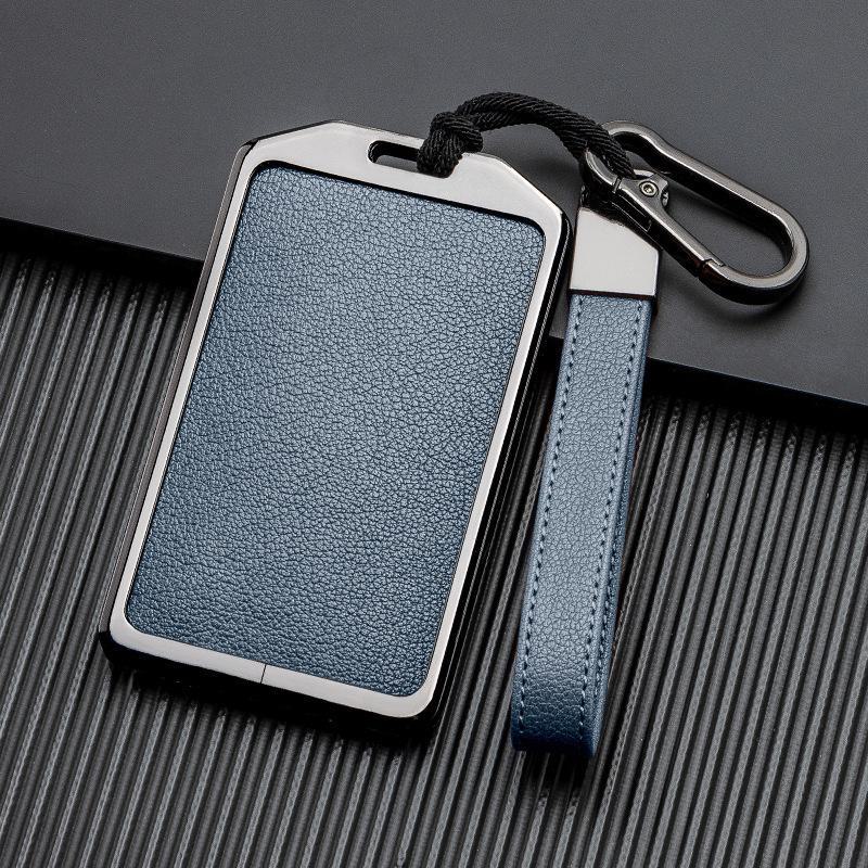 Кожаный чехол для ключа автомобиля с хорошим сигналом для Xiaopeng P7 G9 G3 P5 - Металлический, полная защита, двусторонняя защита