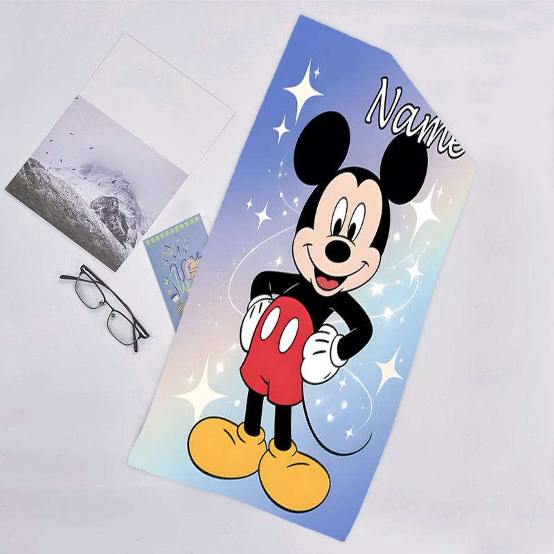 1pc Mickey12 Beach Towel with Custom Name, Beach/Swimming/Bath/Picnic/Camping Towel, Suitable for Seaside Beaches