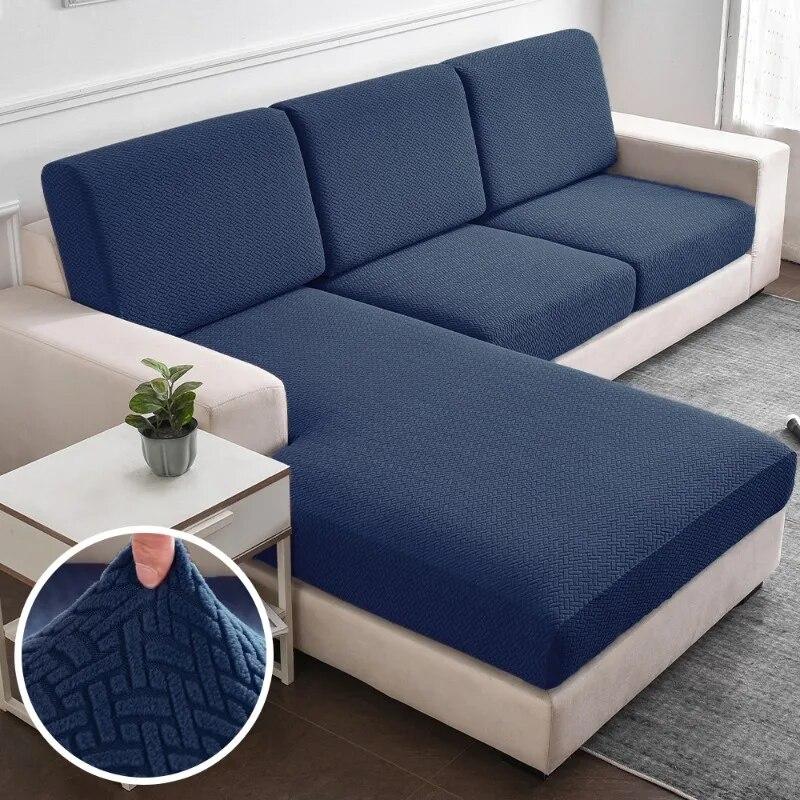 Жаккардовые толстые чехлы для диванов, однотонные чехлы для диванных подушек, эластичные защитные чехлы для мебели, чехлы для диванов в гостиной, съемные пылезащитные чехлы