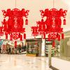 DIY Red Lantern Chinese New Year Hanging Lantern Self-Assembly Good Luck Traditional Lantern for Spring Festival Party