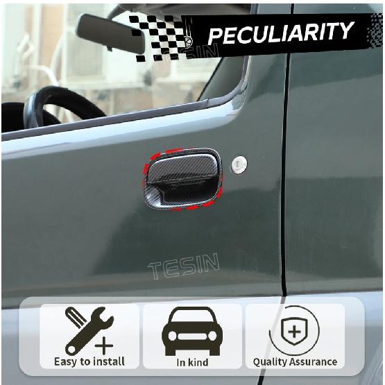 TESIN Car Door Handle Bowl Decoration Cover Stickers for Suzuki Jimny 2007-2012 2013 2014 2015 2016 2017 Exterior Accessories