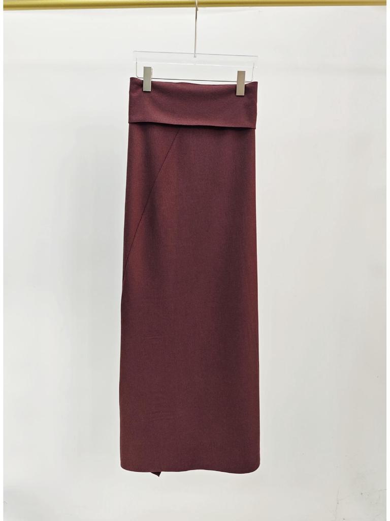 West Minor Элегантная Ретро Миди-юбка Асимметричного Кроя с Завышенной Талией