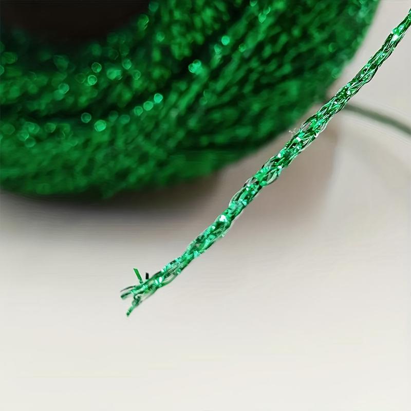 120м ПЭТ Универсальная Золотая Серебряная Гибкая Металлическая Нить Сверкающая Ручной Вязки Блестящая 2мм Прочная Блестящая Пряжа Ремесленного Качества