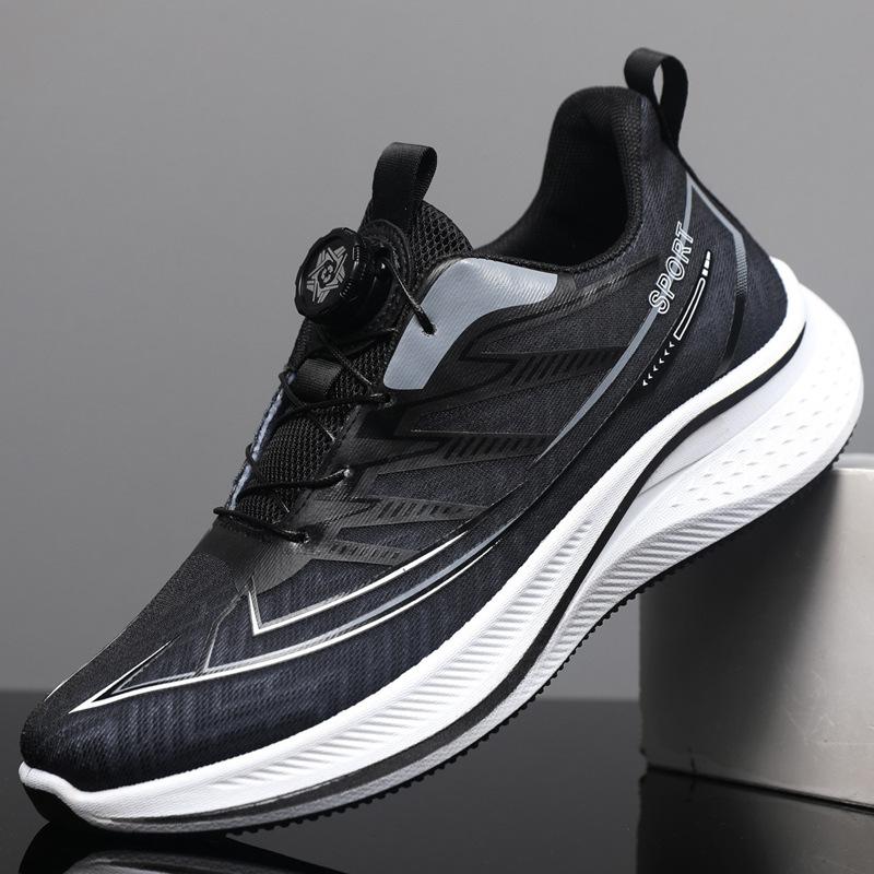 Men's shoes running shoes new button mesh soft sole light non-slip breathable versatile student casual men's sports shoes