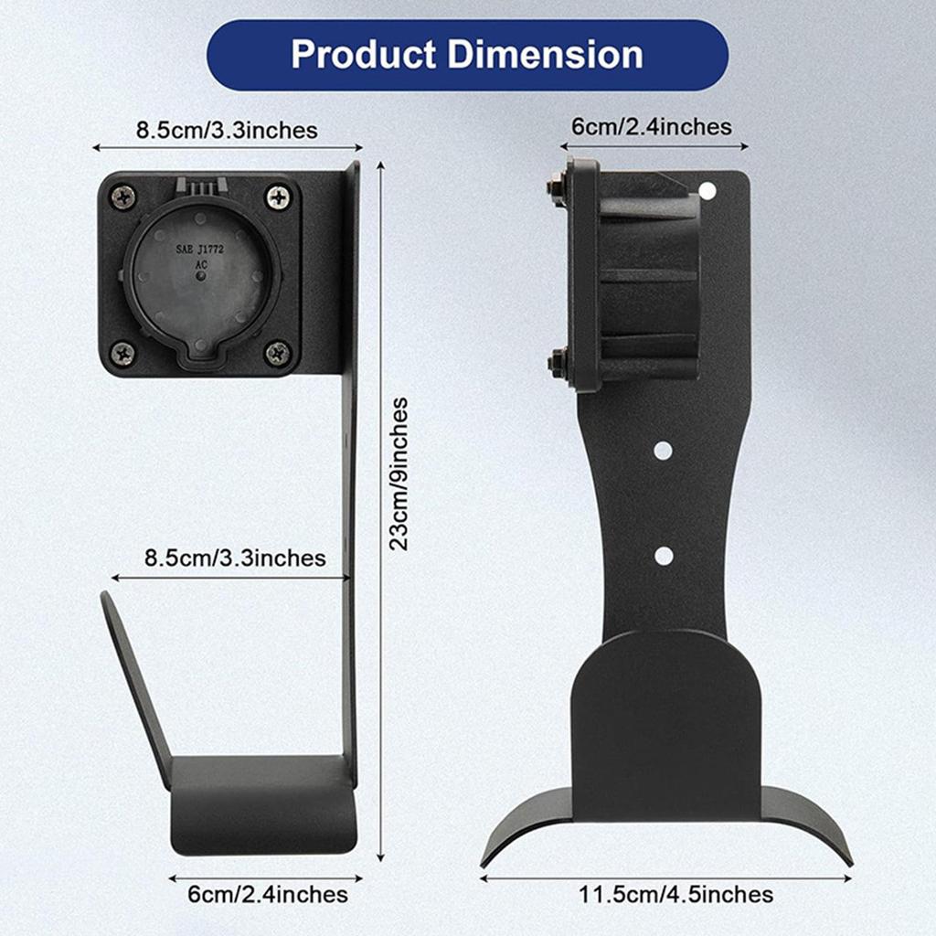 Держатель для кабеля зарядки электромобиля Нержавеющая сталь Настенное крепление Автоаксессуары Стенд для зарядного устройства электромобиля Для дома Кемпинга Ежедневных приключений Автомобиля Дороги