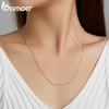 Authentic Gold Color 925 Sterling Silver Basic Cable Chain Necklace Pendant For Women Long Chain Fashion Jewelry Sca016