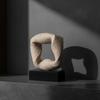 Decorative Sculpture with Pedestal Base Contemporary Sculptural Accent Compact