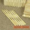 100Pcs Bamboo Appetizer Forks Mini Size Small Picks Fruit Forks Fancy Toothpicks Individually Wrapped Restaurant Tableware