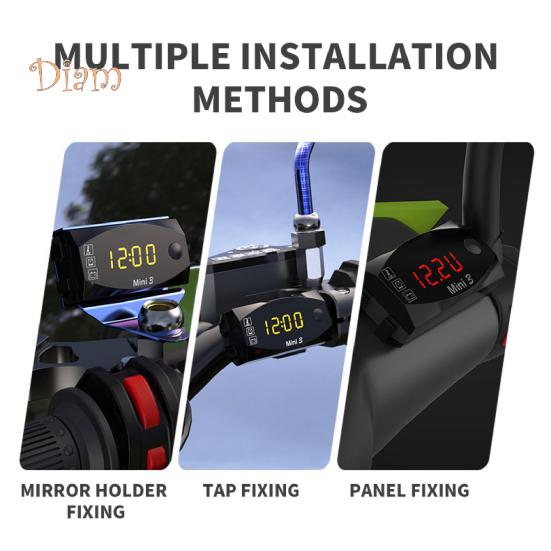 Универсальные электронные часы-термометр Вольтметр IP67 3 в 1 12 В электронный датчик для мотоцикла