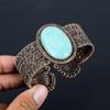 Amazonite Gemstone Pure Copper Wire Wrapped Handmade Cuff/ Bangle Jewelry
