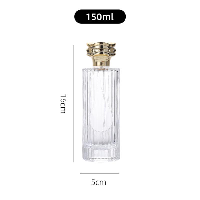 150ml Transparent Square Glass Perfume Bottle - Refillable and Portable Cosmetic Container
