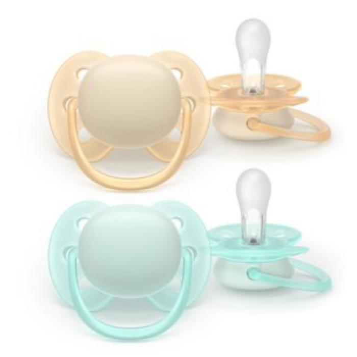 Avent Ultra Soft – Sucette en silicone ultra douce (0 mois) – Pour peaux sensibles – Lot de 2