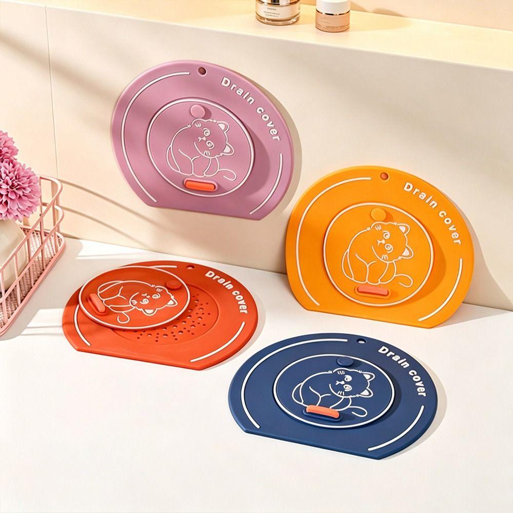 Silicone Floor Drain Mat Anti Odor Kitchen Sink Seal Mat for Bathroom Hair Collection