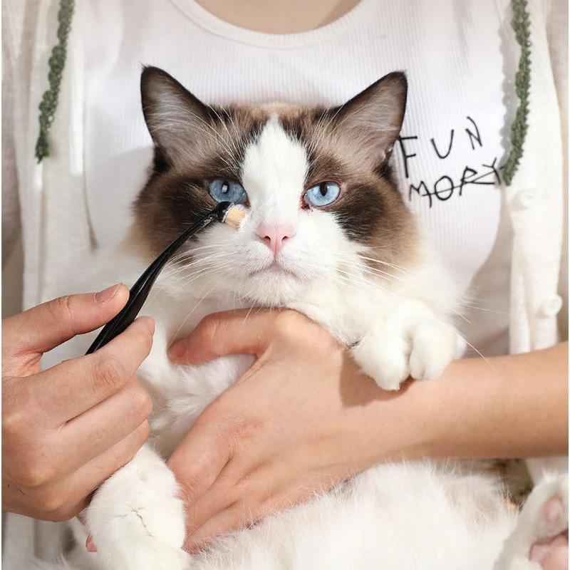 Pets Eye Comb Dogs Tear Stain Remover Brush Pet Eye Cleaning Brush Cleaning Accessories Removing Crust Mucus for Small Cat Dog