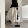 Women Skirts Pleated Summer Elastic Waist Fashion All Match Loose Female Skirts