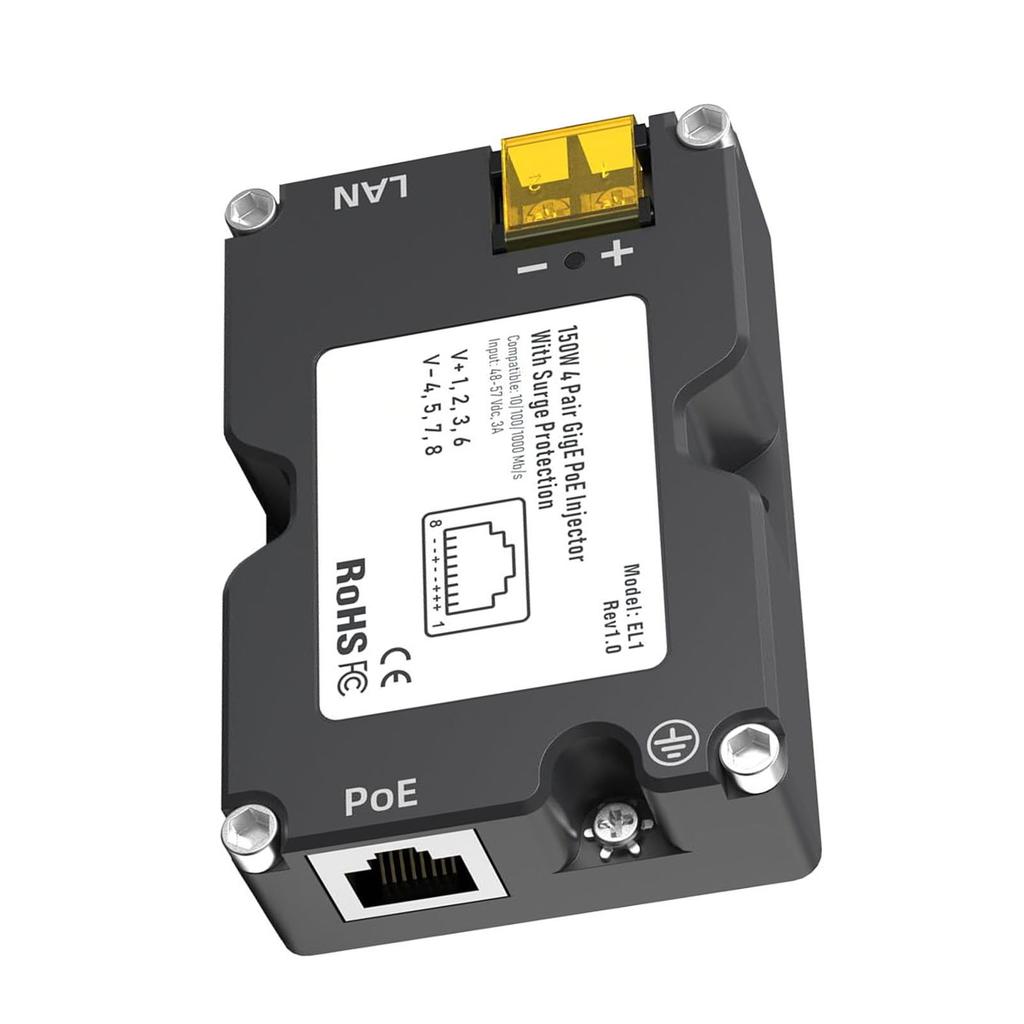 Инжектор PoE 150 Вт DC48?Инжектор питания через Ethernet 57 В 3 А и комплект адаптеров Dishy V2 - RJ45