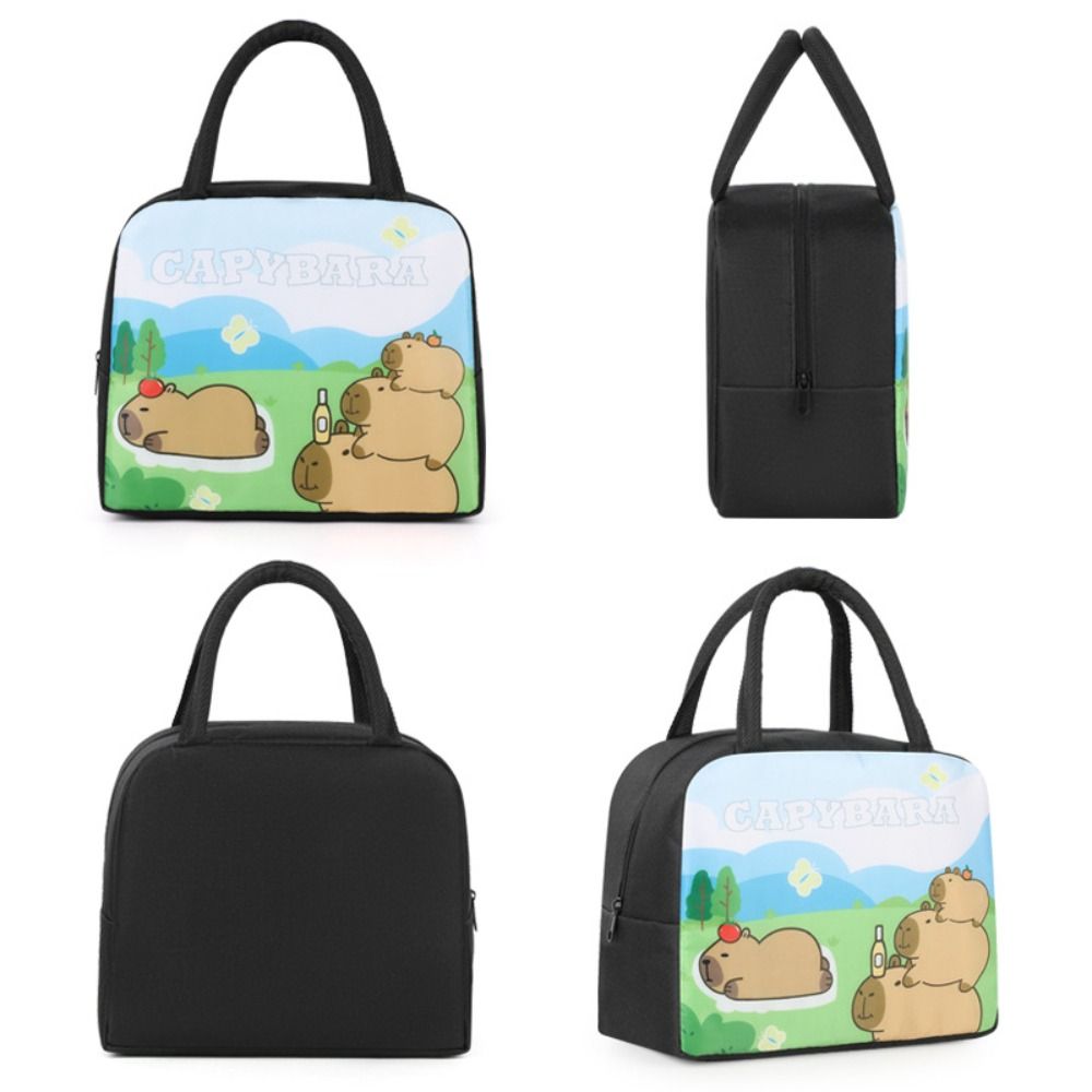 Мультяшная капибара Сумка для обеда Изолированный контейнер для еды Портативная термосумка для школы Экологичная сумка-тоут для еды для детей