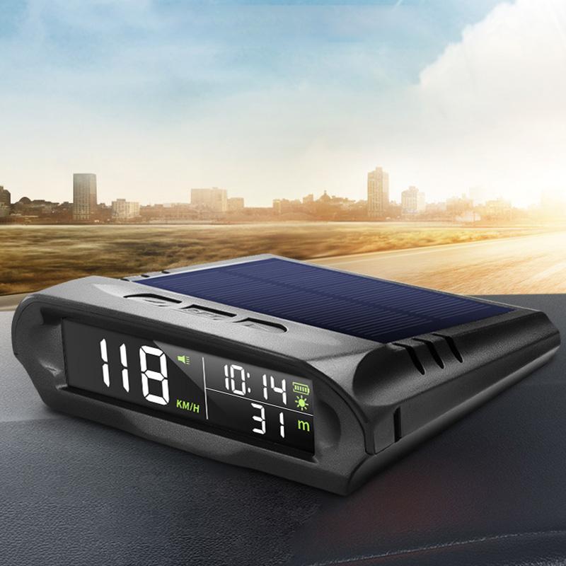 Автоматический GPS-спидометр с солнечной зарядкой, проекционный дисплей, автомобильный смарт-цифровой будильник, напоминание, измеритель, электронные аксессуары