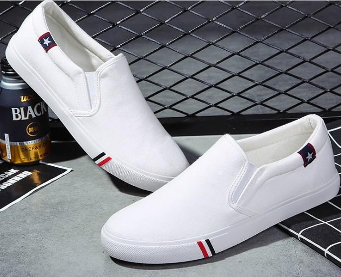 Новая корейская версия весенних ленивых туфель, повседневные однотонные мужские и женские туфли для сноуборда с одной педалью, парусиновые туфли, дезодорирующая спортивная обувь