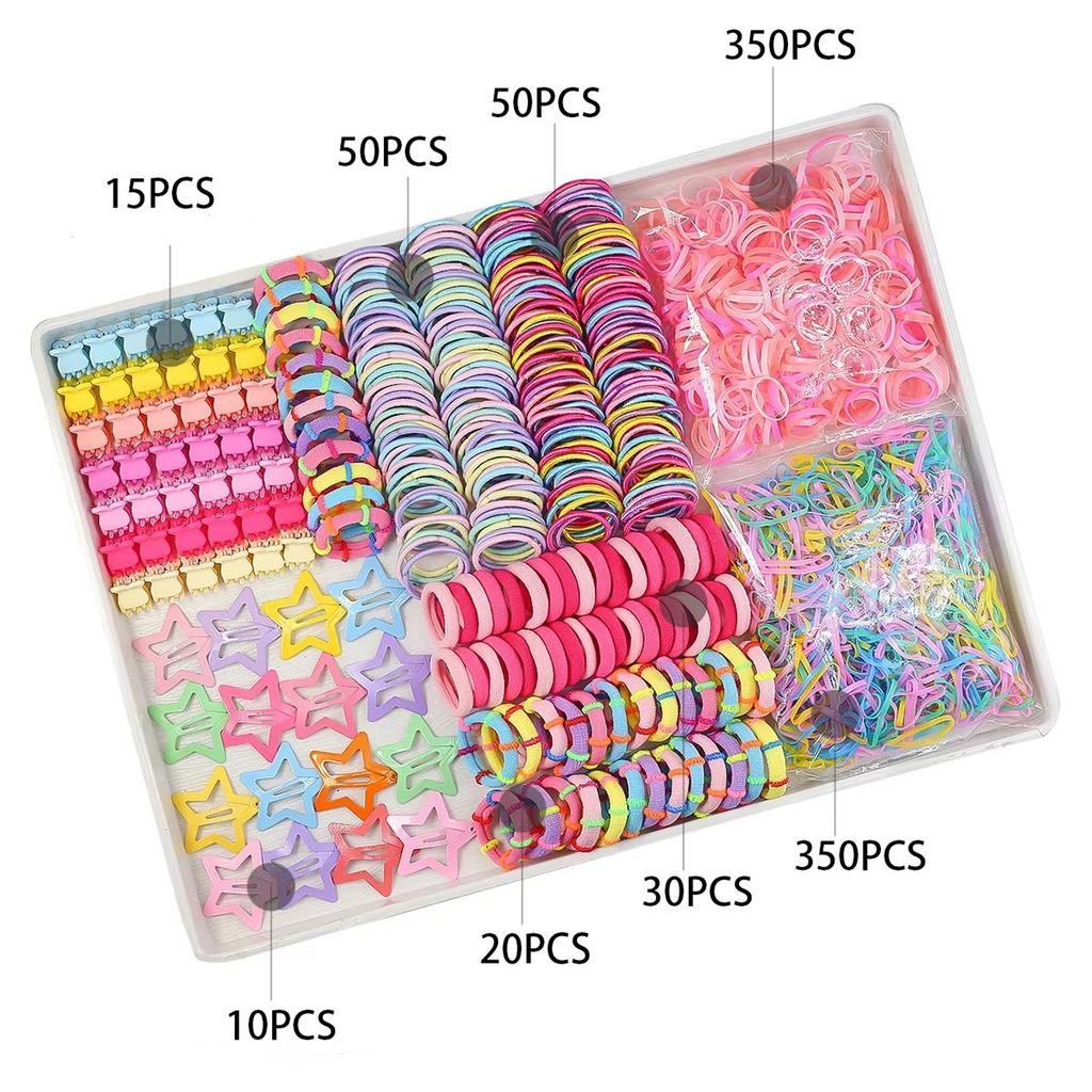 780-1800 шт. набор разноцветных резинок для волос нейлоновые эластичные резинки для волос конский хвост резинка для волос детские аксессуары для волос для девочек