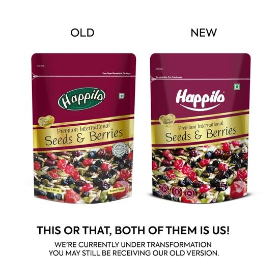 Happilo Premium International, смесь семян и ягод, упаковка 200 г | Содержит полезные семена и сушеные ягоды | Низкокалорийный, высокопитательный