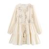 Kaslead New Women clothes Western Style Flower Embroidery Shirts Dress 8741038 8741037