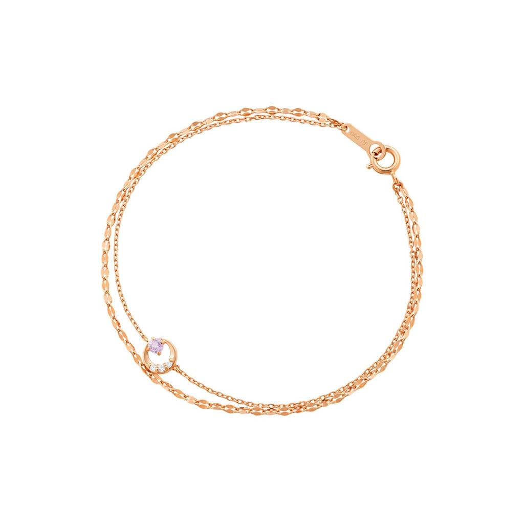 February Birthstone Silver Moon Motif Bracelet 112514131901 [4℃]