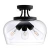 Retro Industrial Style Transparent Glass Ceiling Ceiling Light with 3 Heads Kitchen Island, Dining Table Corridor Living Room Lighting Fixtures