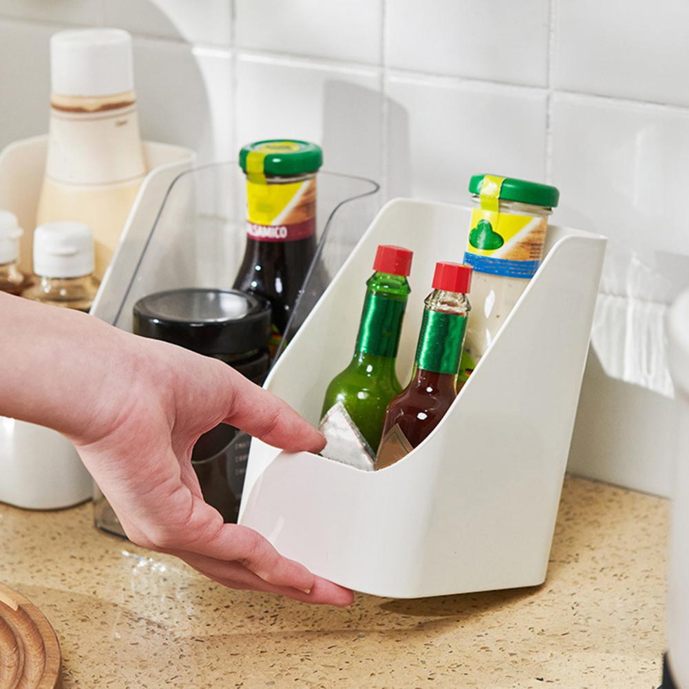 Коробки для хранения продуктов питания, органайзер, держатель для мелочей, чехол, наклонный классификатор для хранения, пластиковый стеллаж для общежития, гостиной, настольный стеллаж для хранения в холодильнике