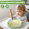 Stainless Steel Divided Toddler Baby Plates Non-Slip Toddler Bowls Kids Plate with Suction