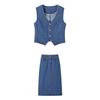 Двухпредметный комплект Demana: ретро-джинсовый жилет и юбка