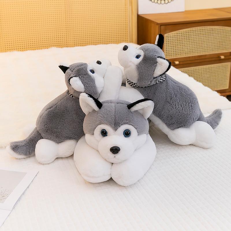 Scarf Plush Huskies Toy Cute Cartoon Girl Child Bedroom Decoration Doll Scene