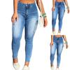 Women's High Waist Washed Women's Jeans Fashionable Versatile Straight Leg Pants
