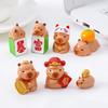 7 Pcs Capybara Miniatures Mini Capybara Figurines Resin Fortune Capybara Collectibles Statues for Car Dashboard Bookshelf Office Desk