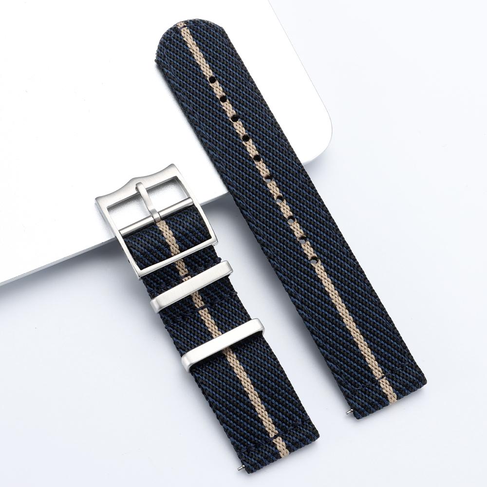 Ribbed Nylon Watch Strap for Omega 20mm 22mm Woven Nylon Watchbands for Seiko Men's Military Sport Breathable Wristwatch Band
