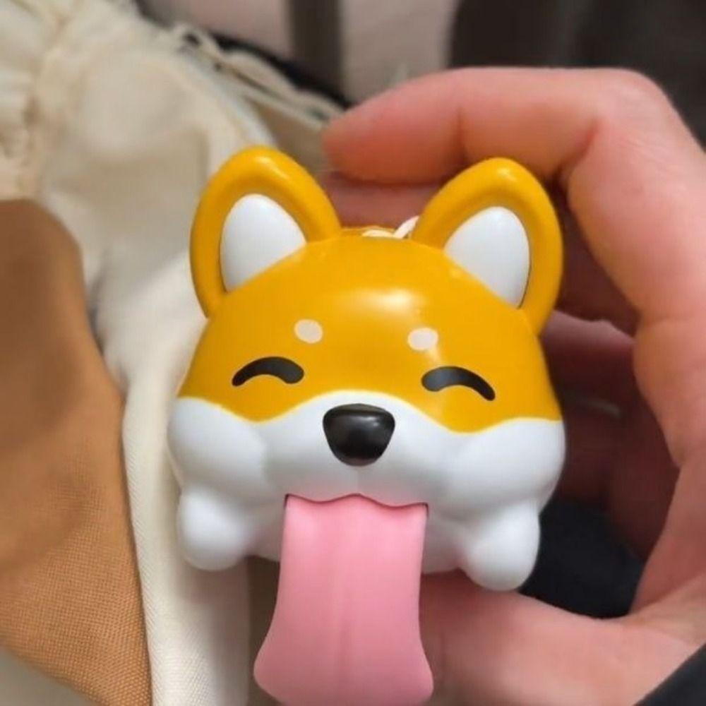 Sound-producing Dog Figure Keychain Cartoon Corgi Car Pendant Dog-Shaped Pendant  For Couples