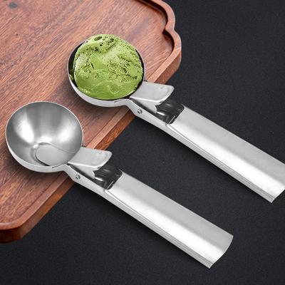 Ложка для мороженого из нержавеющей стали, пружинящая ложка для мороженого, ложка для мороженого, кухонная ложка для десерта, ложка для фруктов, ложка для выкапывания шариков из арбуза